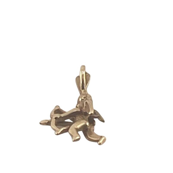 10K Gold Cupid Pendant With Bow & Arrow 3/4" - Picture 4 of 8
